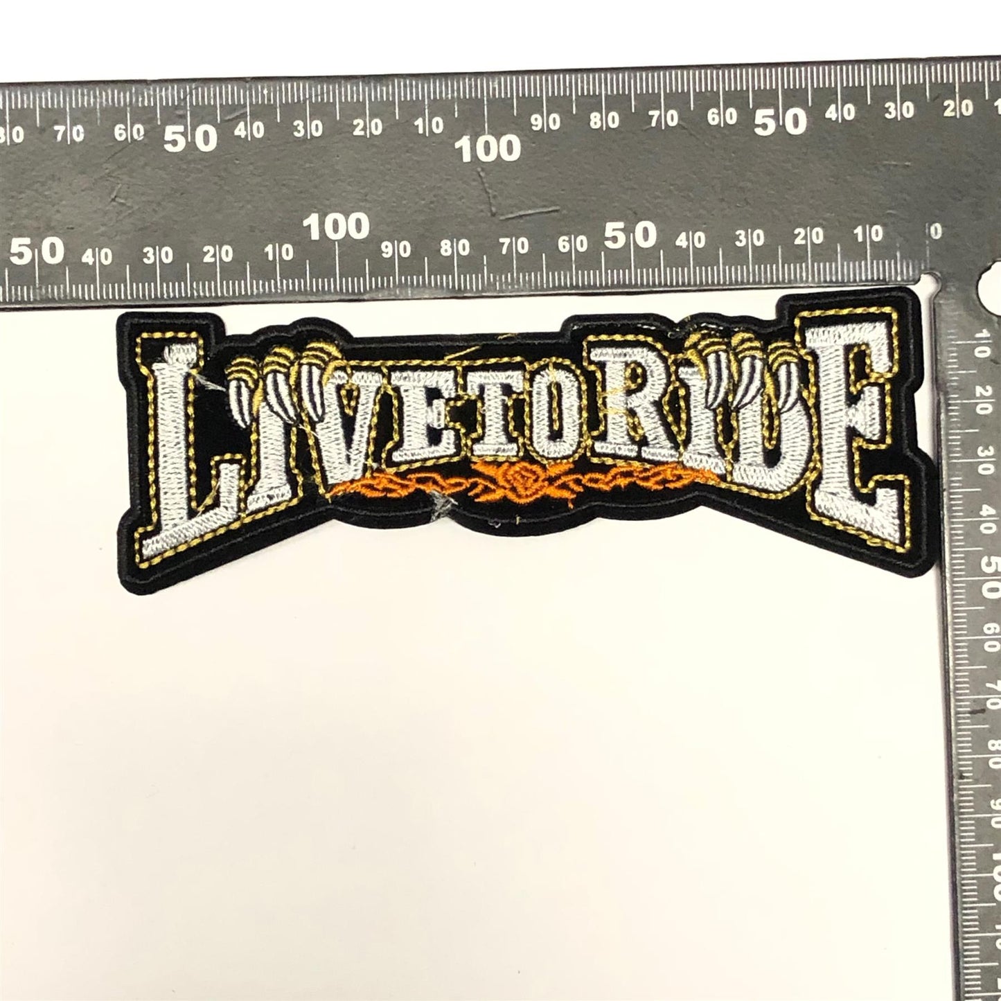 PC4187B - Live To Ride Silver (Iron On)
