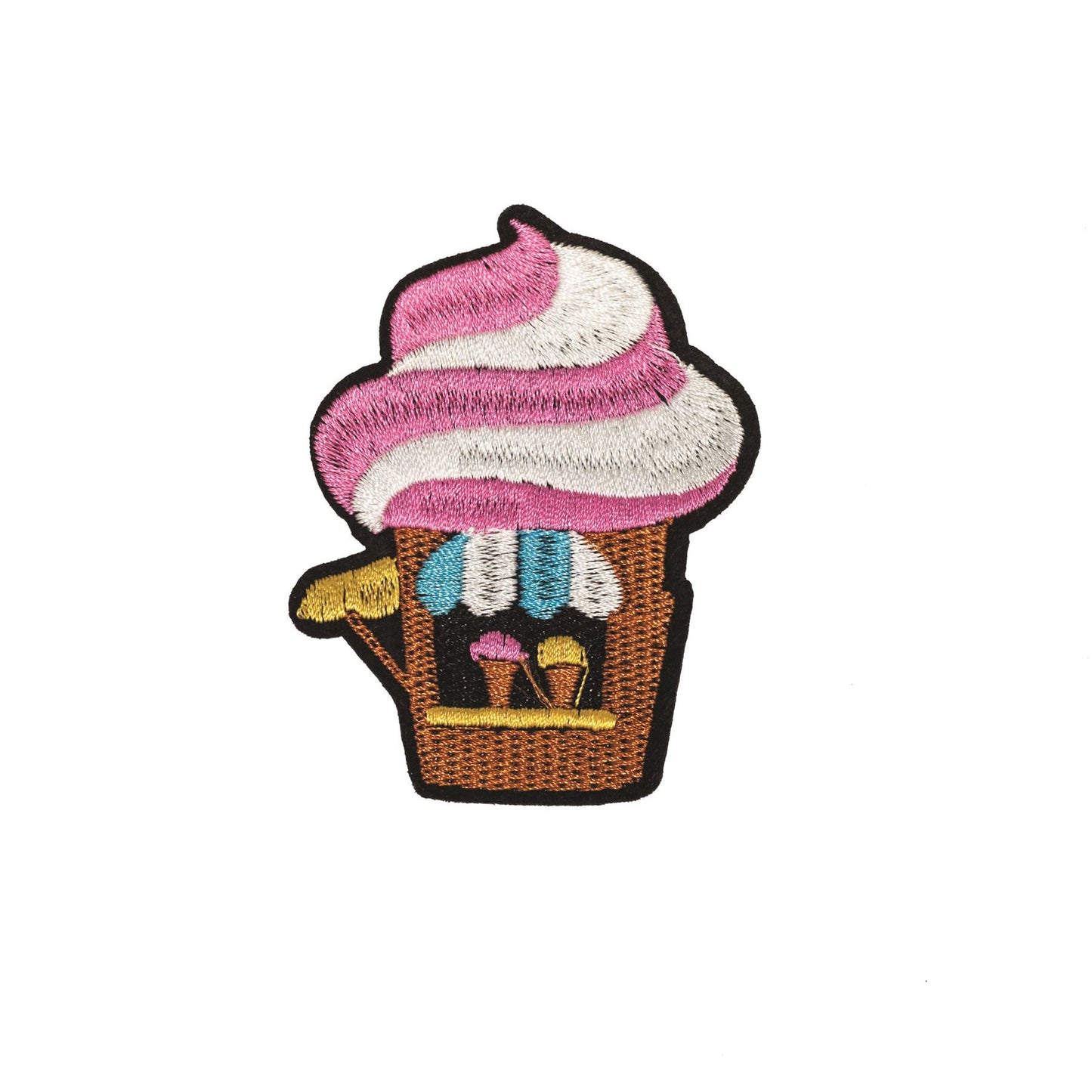 PC2263 - Cupcake Ice-cream Hut (iron on) Embroidery Applique Patch | Koo Style UK