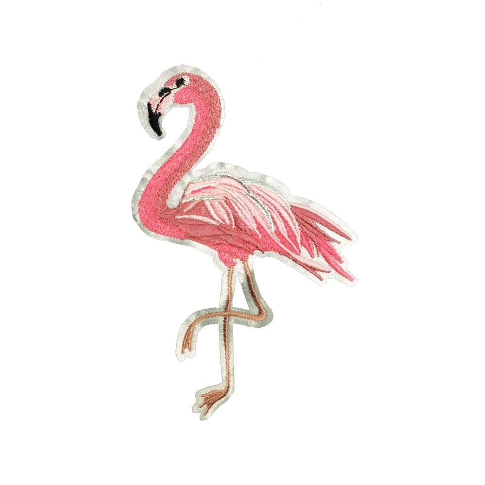 PC3424 - Pink Flamingo (Iron On) Embroidery Applique Patch | Koo Style UK