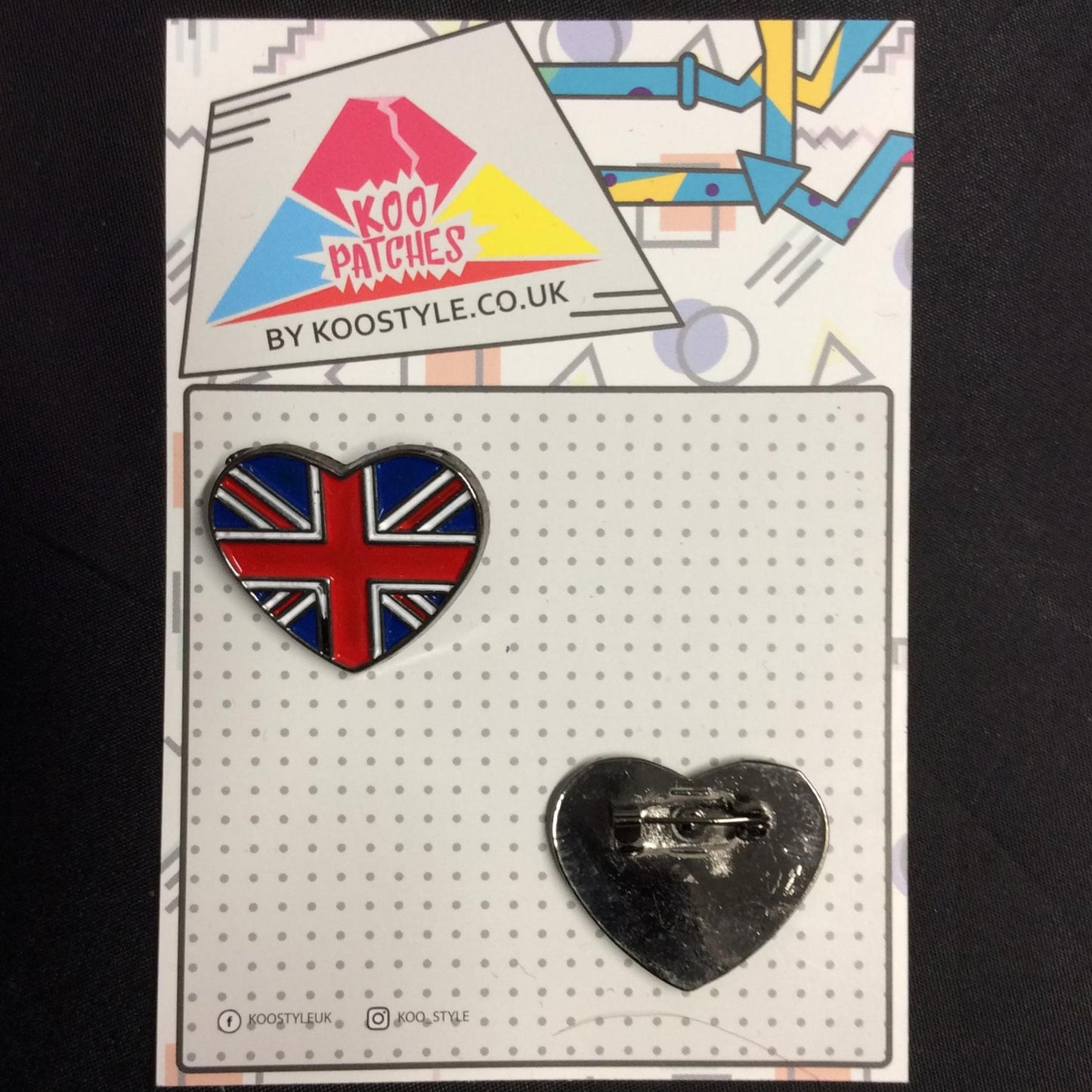 MP0216 - Union Jack Heart Metal Pin Badge | Koo Style UK
