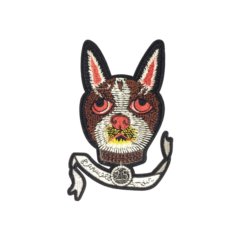 PC3644C - Royal Tag Dog Head (Iron On) Embroidery Applique Patch | Koo Style UK