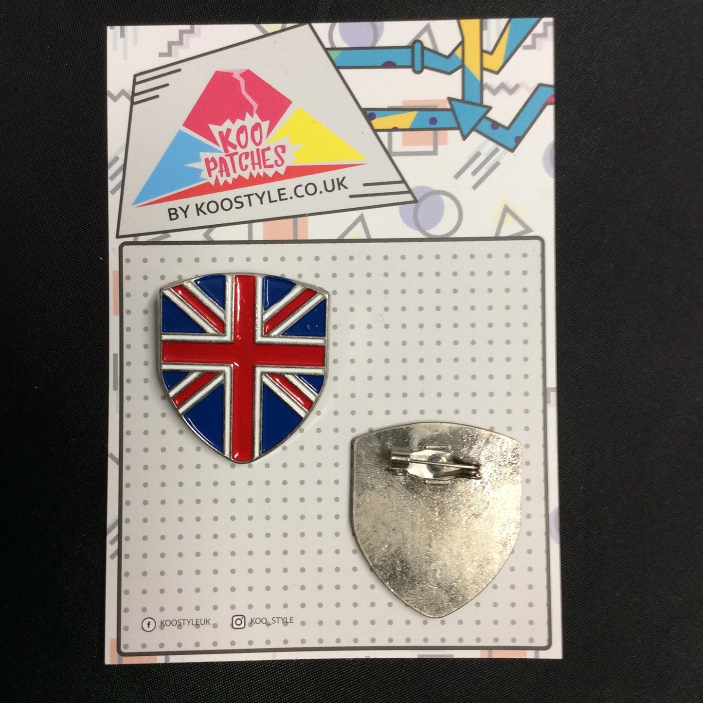 MP0215 - Union Jack Shield Metal Pin Badge | Koo Style UK