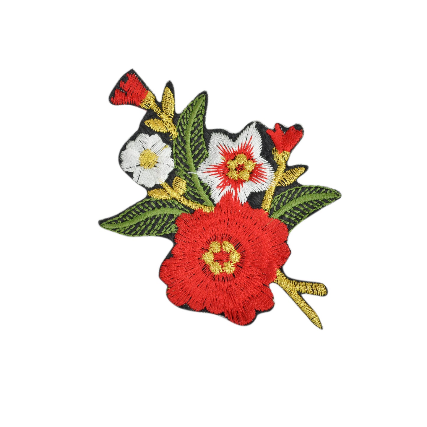 PT1374 - Red Pink Flower (Iron on) Embroidery Applique Patch | Koo Style UK