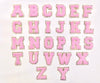 PC4264Y - Pink Chenille With Gold Trim Letter Y (Iron On)