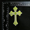 PC4236 - Yellow green Cross with Rhinestones(Sew On)