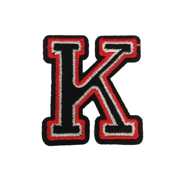 PC2405K - Black and Red Letter K (Iron On)