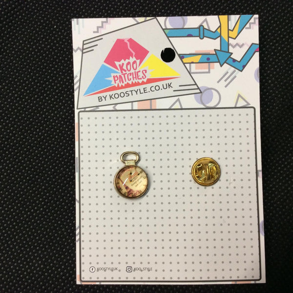 MP0096 - Mini Gold Clock Pocket Watch Metal Pin Badge
