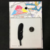 MP0125 - Bllack Feather Metal Pin Badge