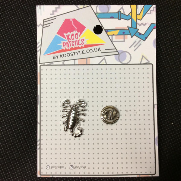 MP0021 - Silver Scorpion Metal Pin Badge