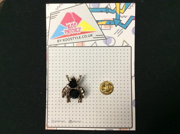 MP0047 - Gold Studded Bee Bug Metal Pin Badge