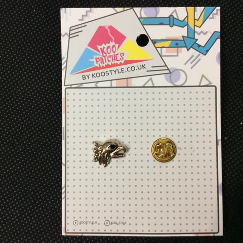 MP0132 - Gold Hawk Eagle Bird Head Metal Pin Badge