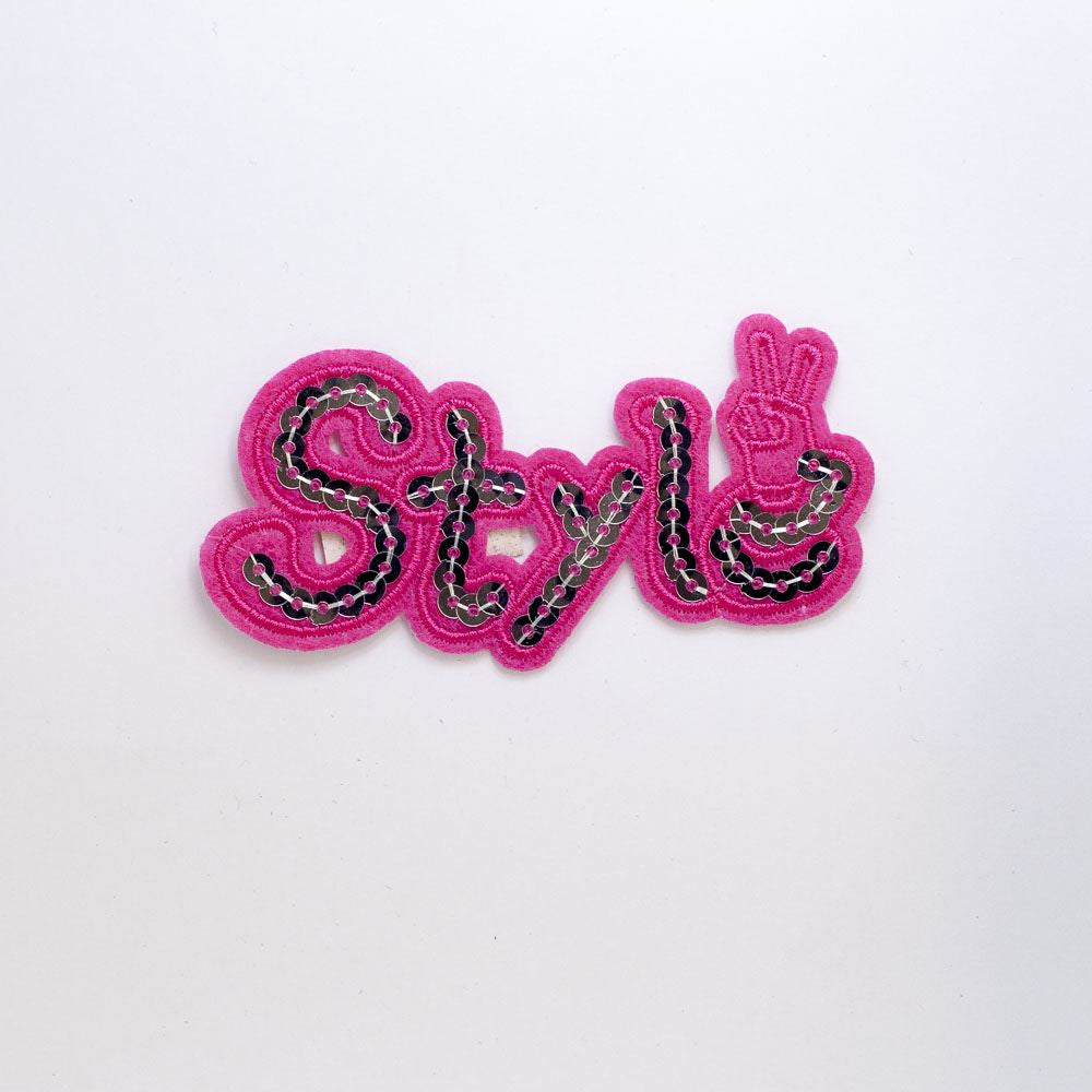 PC2233 - Pink Style (Iron On) Embroidery Applique Patch | Koo Style UK