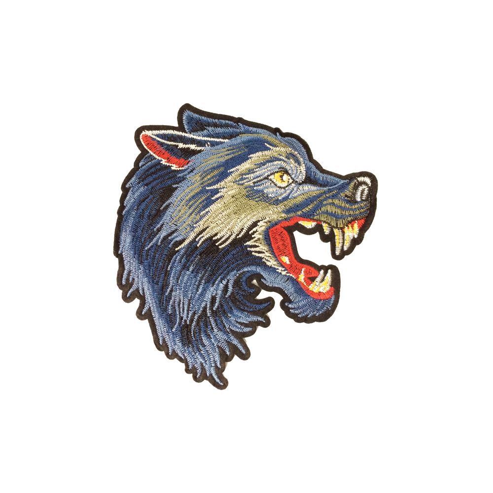 PC3398C - Blue Wolf XS (Iron On) Embroidery Applique Patch | Koo Style UK