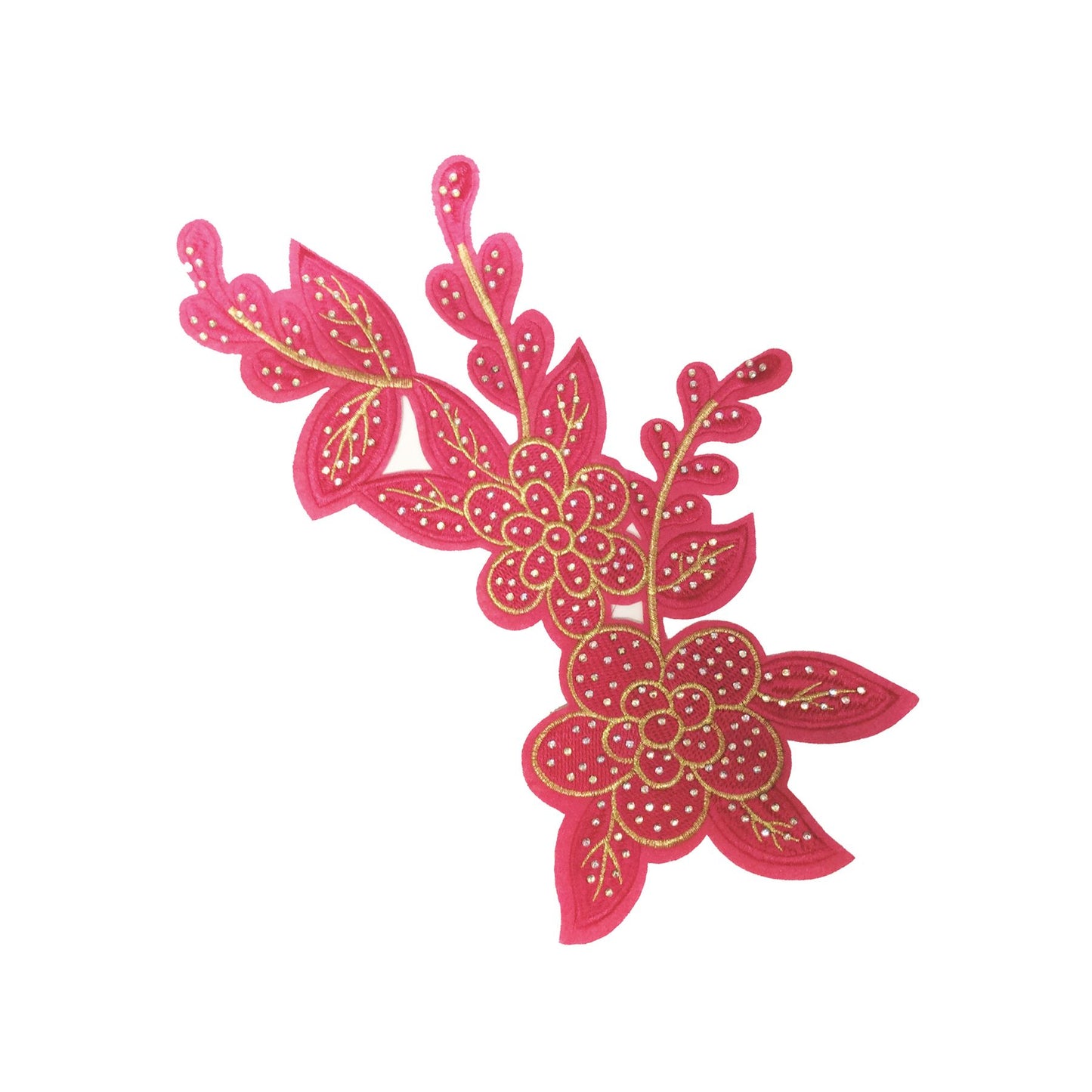 PC3080C - Pink Base Petal Flower (Iron On) Embroidery Applique Patch | Koo Style UK
