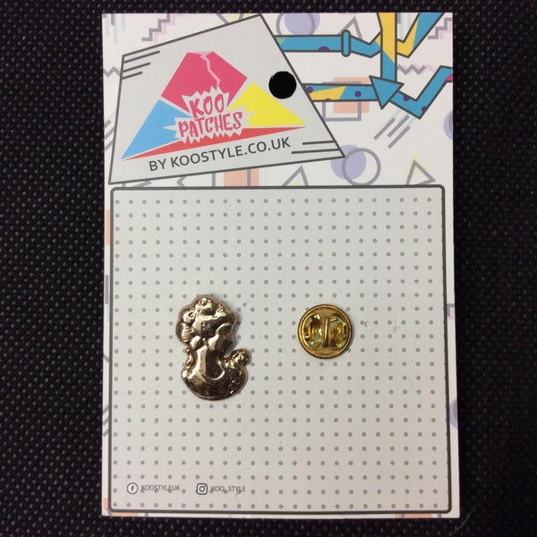 MP0082B - Gold Woman Head Bust Metal Pin Badge