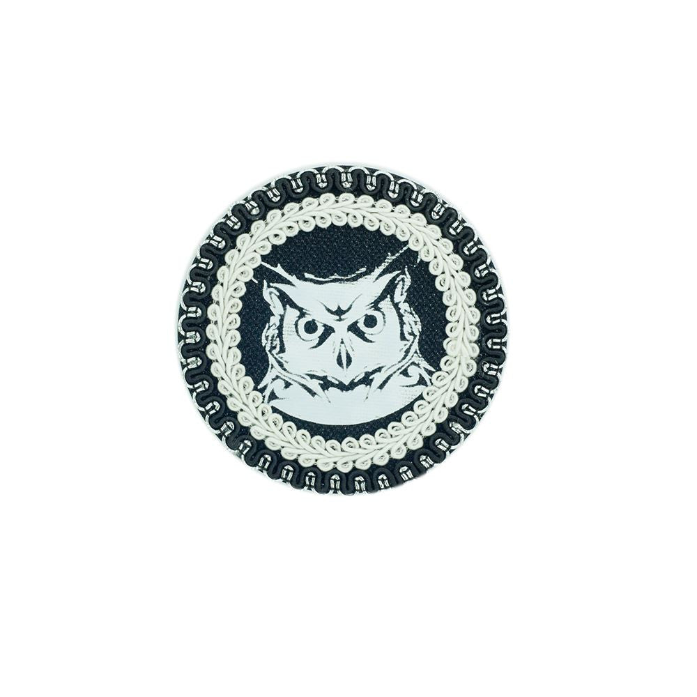 PC2758 - Black and White OWL (Iron On) Embroidery Applique Patch | Koo Style UK