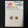 MP0142 - Gold Lion Stone Round Metal Pin Badge