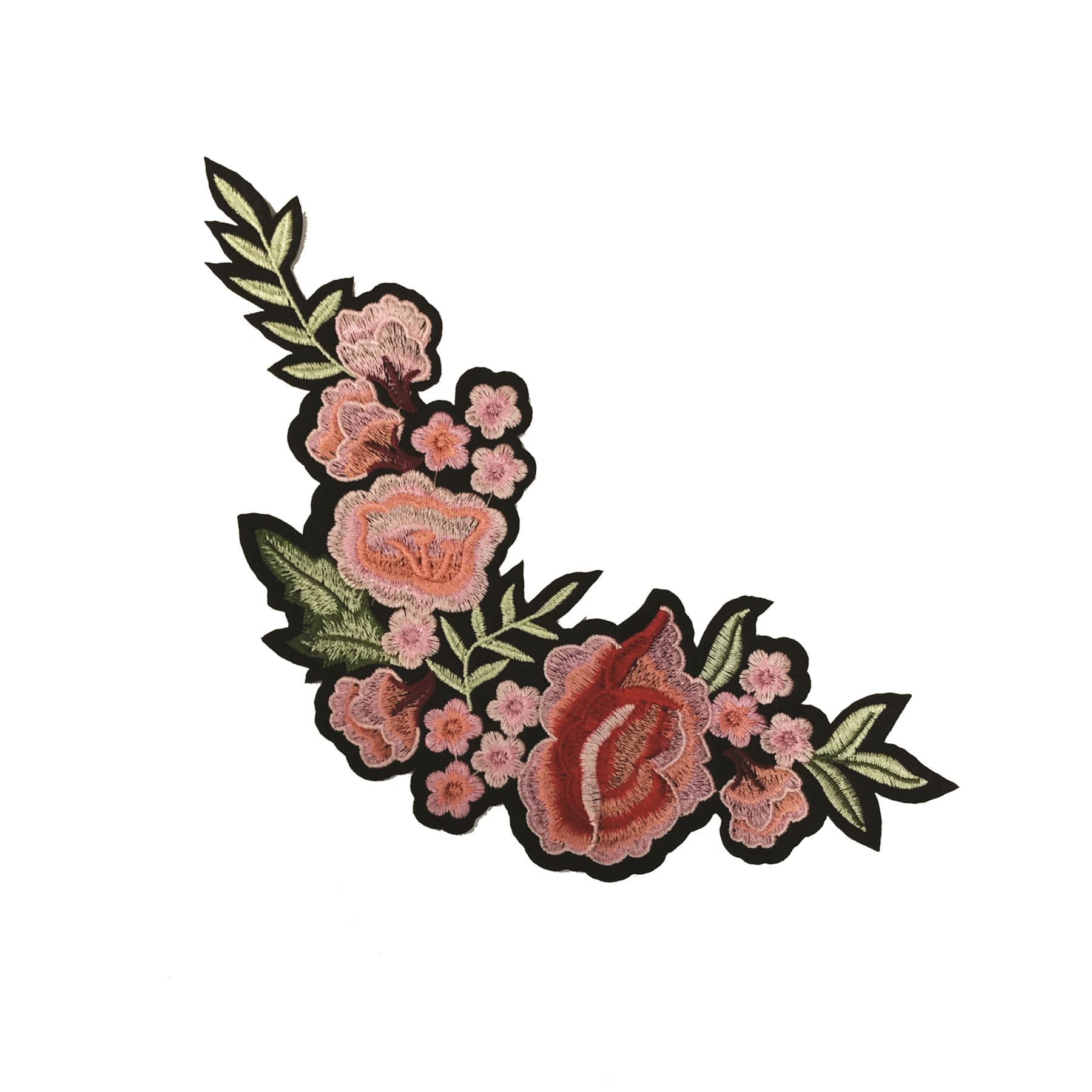 PC3084 - Pale Pink Bunch Flower (Iron On) Embroidery Applique Patch | Koo Style UK