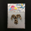 MP0204 - Gold Ram Goat Head Metal Pin Badge