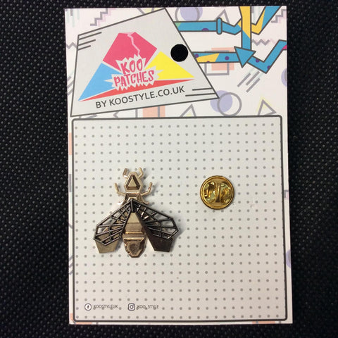 MP0043 - Gold Bee Bug Fly Metal Pin Badge