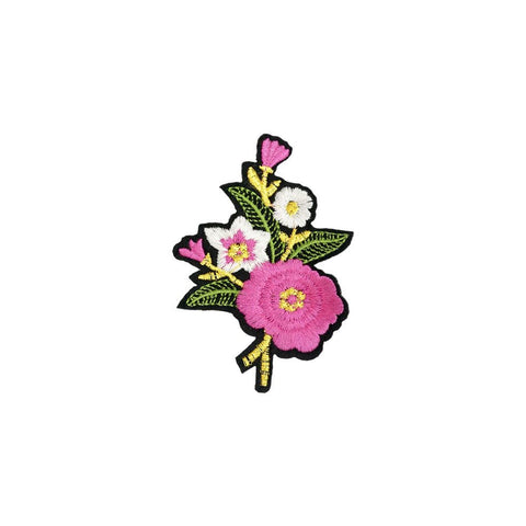 PT1793B - Deep Pink White Flower (Iron on)