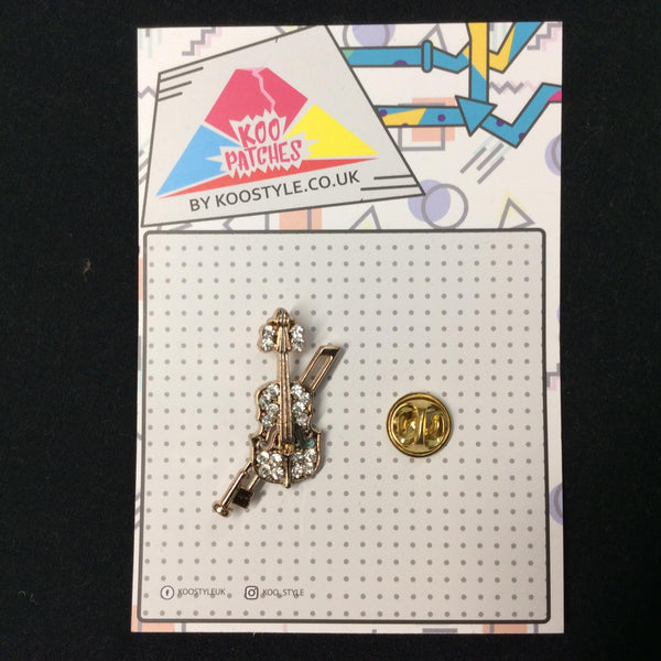 MP0108 - Gold Musical Violin Metal Pin Badge