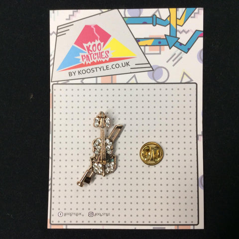 MP0108 - Gold Musical Violin Metal Pin Badge