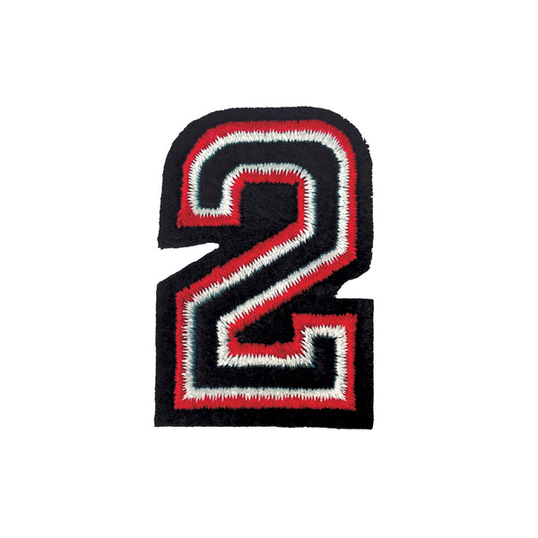 PC3687B - Black And Red Number Two (Iron On)