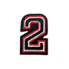 PC3687B - Black And Red Number Two (Iron On)
