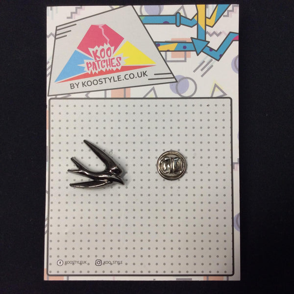 MP0252 - Dark Silver Flying Bird Metal Pin Badge