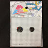 MP0033 - Round Red Blue White Coin Wheel Metal Pin Badge
