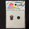 MP0025 - Red Stone Hanging Metal Pin Badge