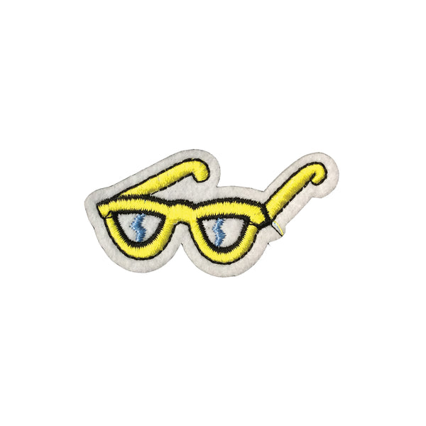 PC2266B - Yellow Glasses with lightning (Iron on)