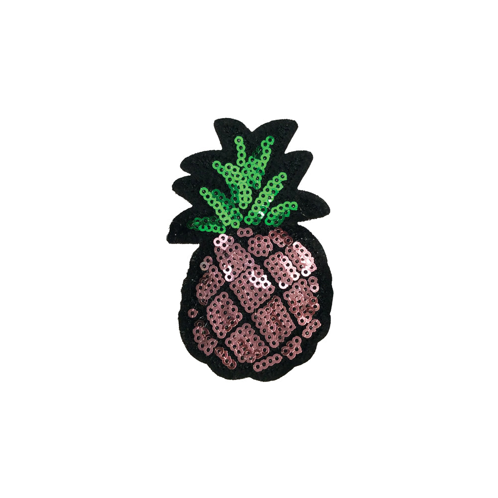 PC2957B - Purple Sequin Pineapple (Iron On) Embroidery Applique Patch | Koo Style UK