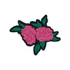 PC2986 - Double Pink Rose Flower with Leaves (Iron On)