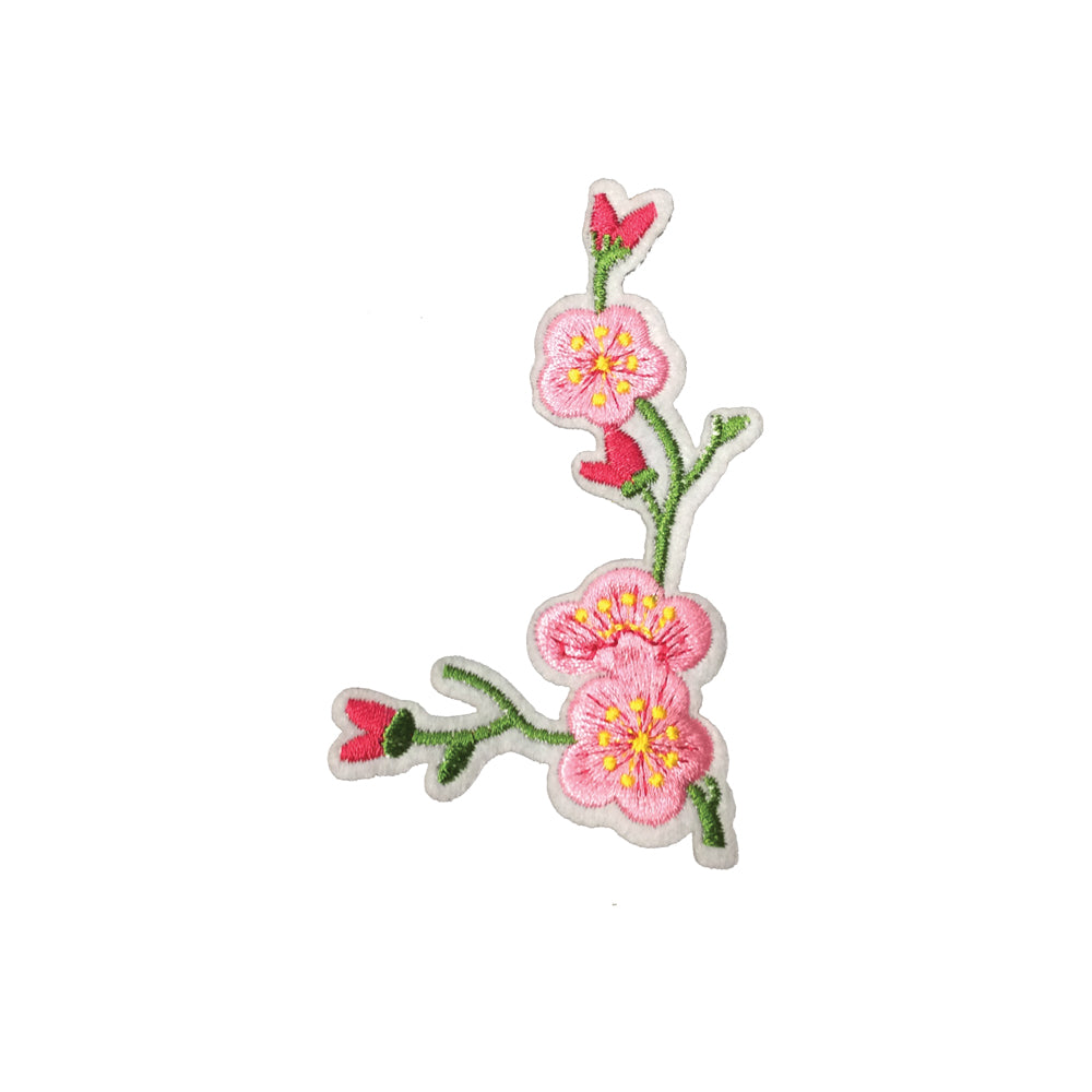 PC3324B - Pink Luminous Plant Flower (Iron On) Embroidery Applique Patch | Koo Style UK