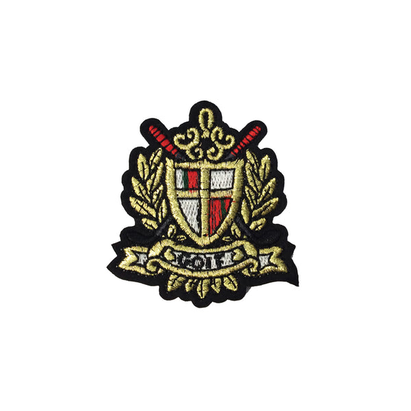 PC3790 - Sword In Arms Shield Crest Golf Badge (Iron On)