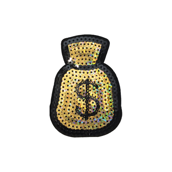 PC3818 - Sequin Dollar Money Bag (Iron On)