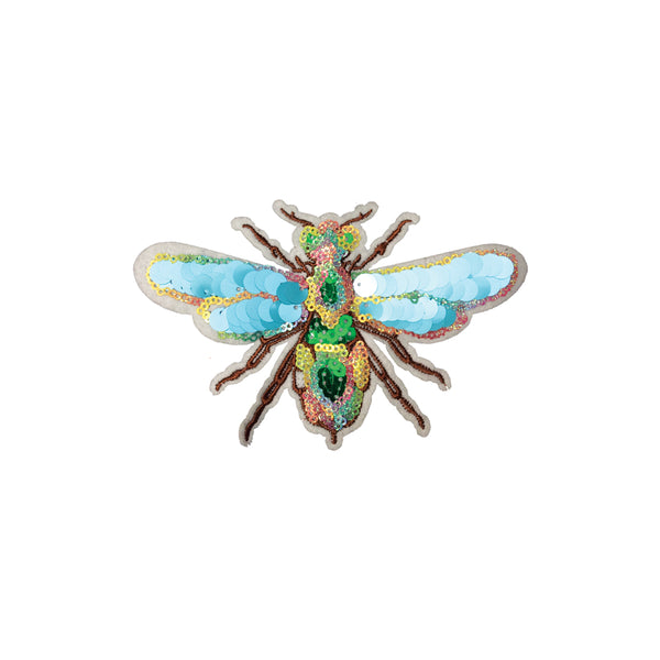 PC3824 - Special Blue Sequin Bug Bee/Wasp Fly (Iron On)