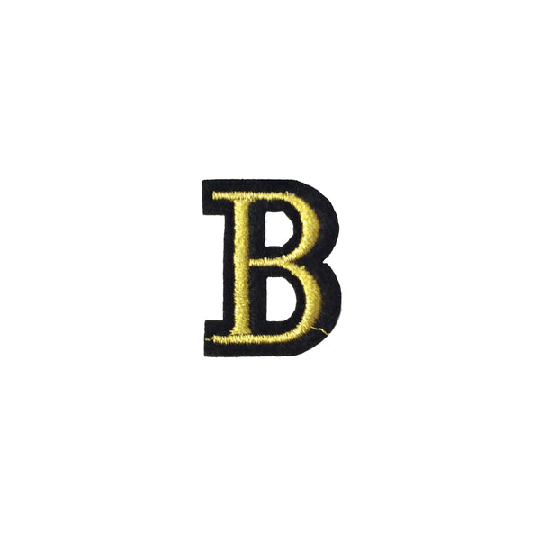 PC3876B - Black Gold Letter B (Iron On)