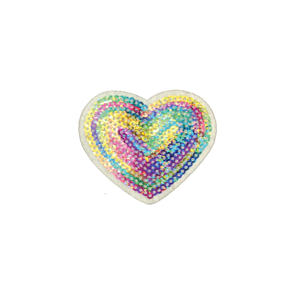 PC3887 - Rainbow Sequin Heart (Iron On)