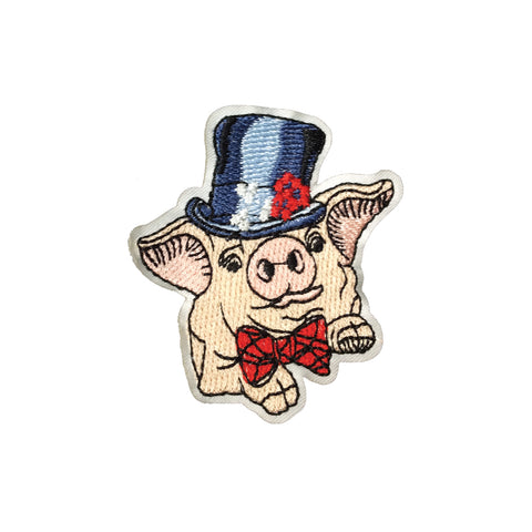 PC3987A - Top Hat Piggy Pig (Iron On)