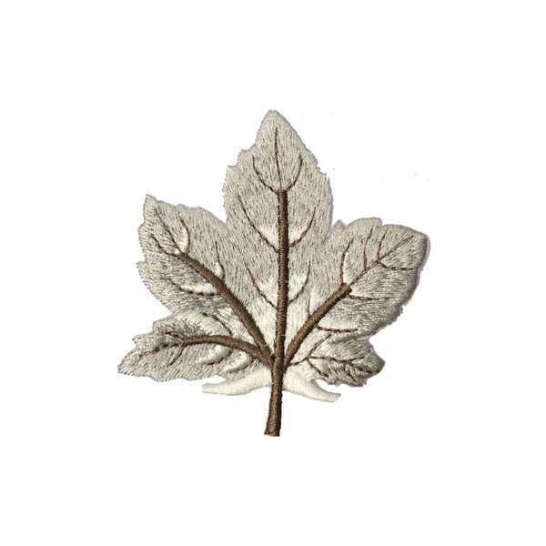 PC4000B - Winter Leaf White Grey Leaves (Iron On)