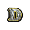 PC4001D - Sequin Silver Letter D (Iron On)