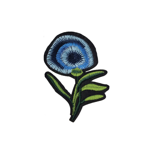 PC4054 - Round Blue Flower Plant (Iron On)