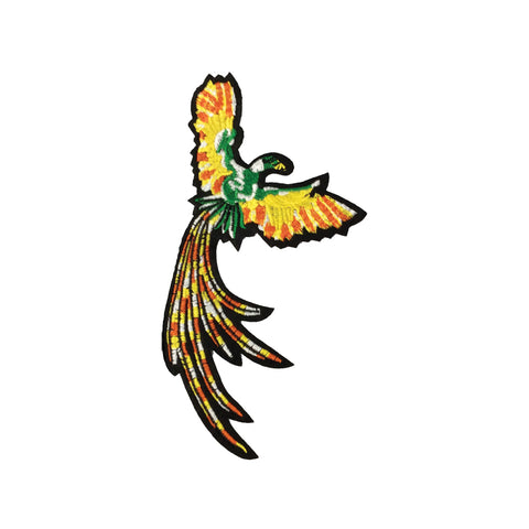 PC4124 - Yellow Long Tail Bird Flying (Iron On)