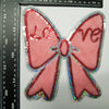 PC4182 - Pink Fur Love Bow Ribbon (Sew On)