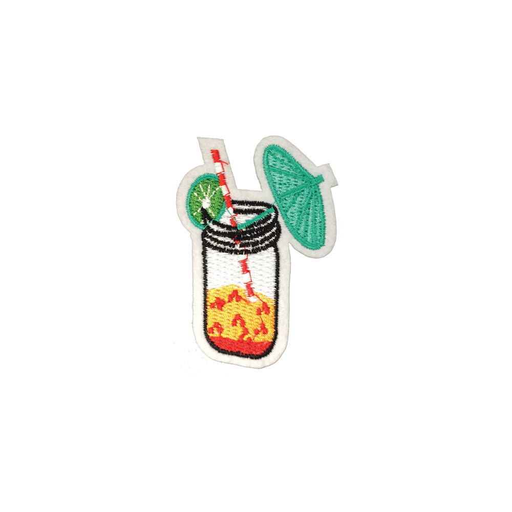 PC3493 - Beach Cocktail Drink (Iron On) Embroidery Applique Patch | Koo Style UK
