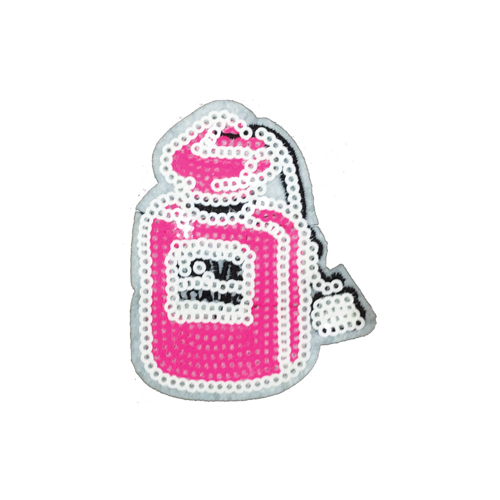 PC3315 - Sequin Pink Perfume (Iron On) Embroidery Applique Patch | Koo Style UK