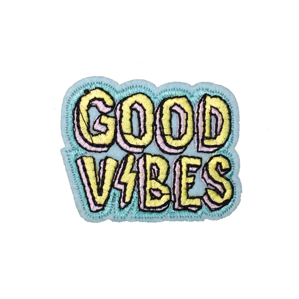 PC3247 - Good Vibes (Iron On) Embroidery Applique Patch | Koo Style UK